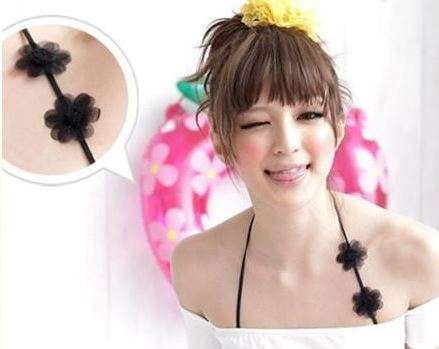 Flower Fashion Bra Strap - Black - Sale item