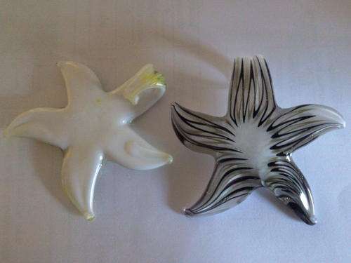 Starfish Glass Pendant - Black & Gold