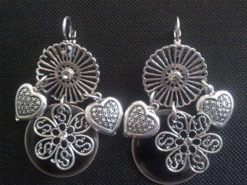 Silver and Black Chandelier Earrings  - CLEARANCE!!!