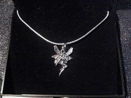 Fairy Tibetan Silver Pendant on 47cm 925 Sterling Silver Chain