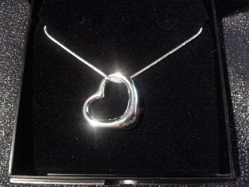 Hollow heart Pendant on 61cm Snake chain (All 925 Sterling Silver)