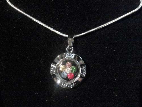 Multi Sterling Silver Pendant & 56cm Snake Chain