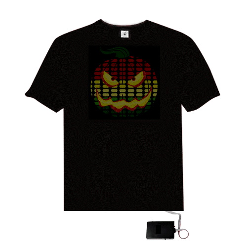 Sound Activated Jack-o-Lantern Equalizer T-Shirt - Large