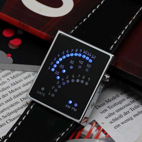 BLACK UNIQUE STYLE 29 BLUE LED MEN/LADY WATCH