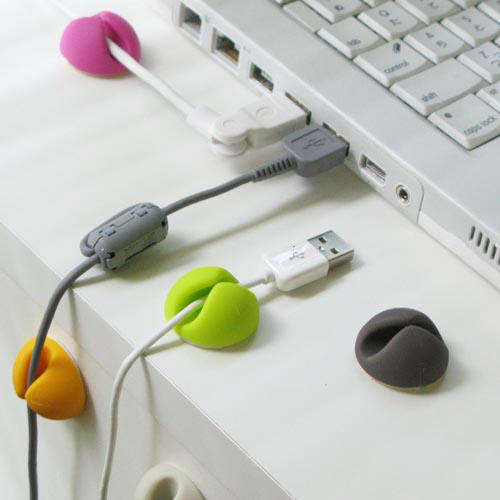 Multipurpose Desk Computer Cable Clips - Yellow
