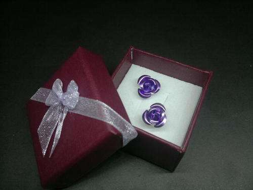 Aluminium Rose Studs -  Purple