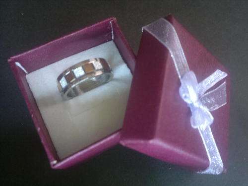 Stainless Steel Cubed Ring - 19