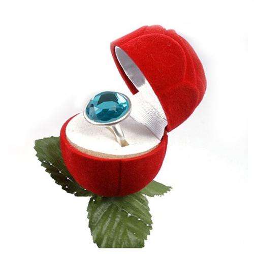 Romantic New Rose Velvet Ring Box