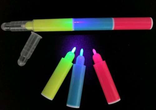 Blue/Red/Yellow Invisible UV Blacklight Reactive Ink Marker