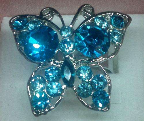 Crystal Butterfly Ring - Blue