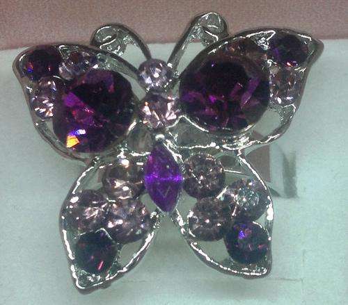 Crystal Butterfly Ring - Purple