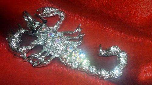 Silver Crystal Scorpion Pendant