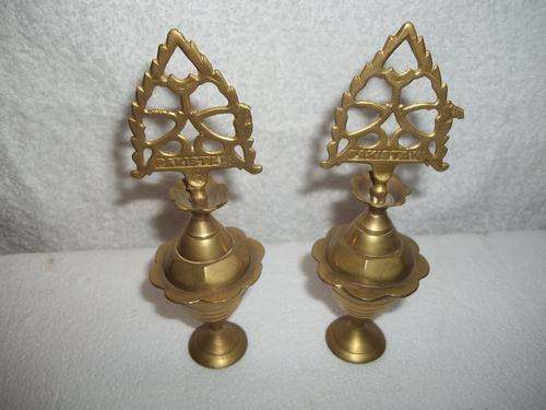 Pair of solid brass scent bottles made in Pakistan