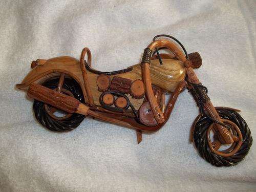 35 cm HAND MADE WOODEN  MOTOR BIKE