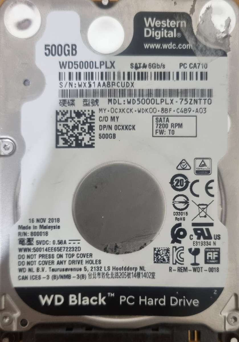 500GB 2.5 inch Hard drives - Lot of 5 -