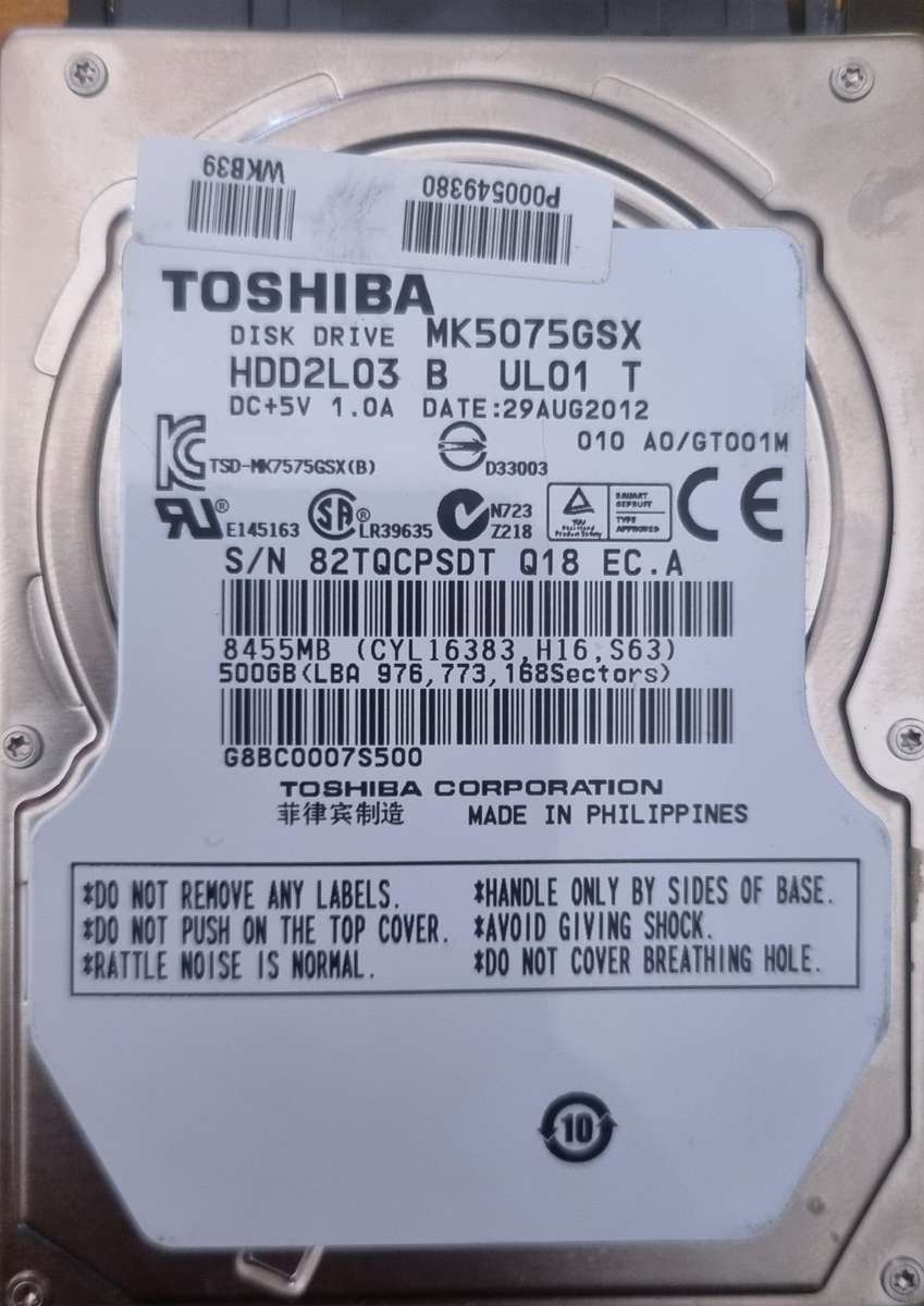 500GB 2.5 inch Hard drives - Lot of 5 -