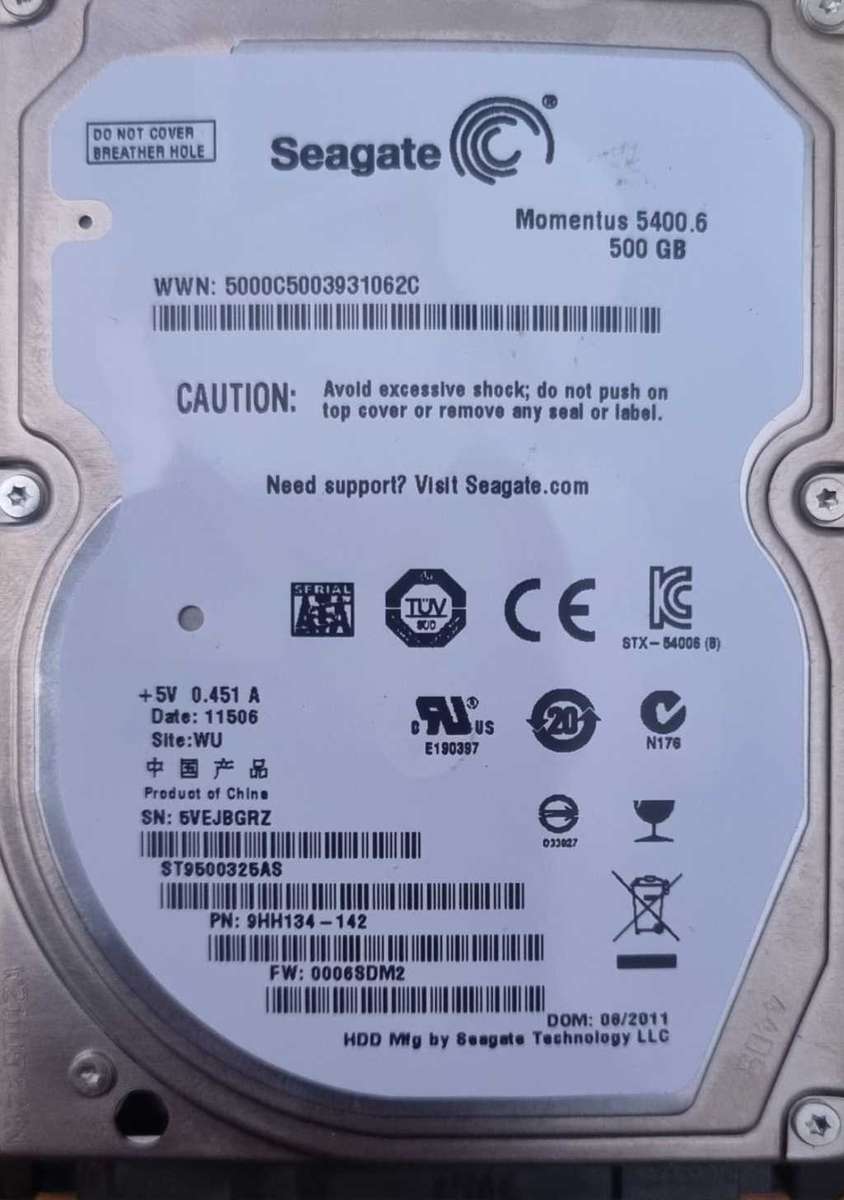 500GB 2.5 inch Hard drives - Lot of 5 -