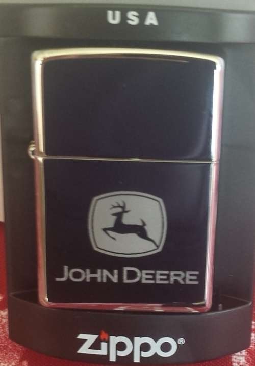 John Deere Zippo Lighter High Polish Chrome