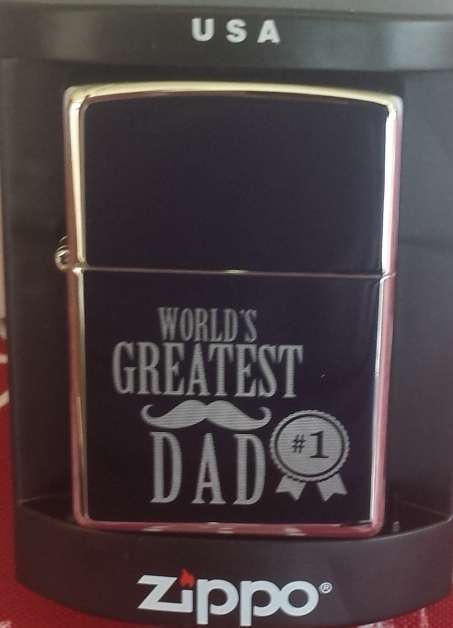 World's Greatest Dad Zippo Lighter High Polish Chrome