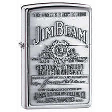 Jim Beam Pewter Label Zippo Lighter
