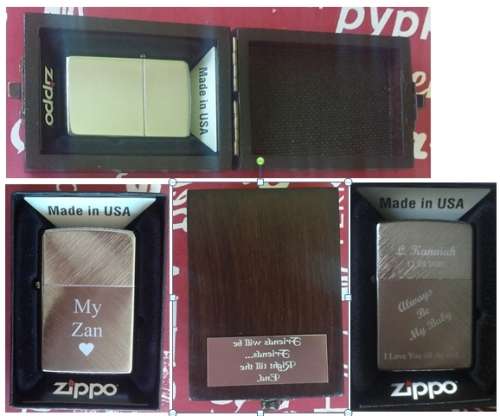 Personalised Zippo in Wooden Box, free engraving