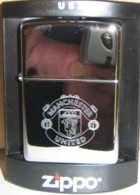 Zippo lighter, Manchester United, engraved Chrome