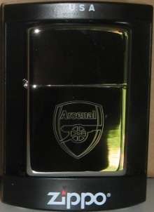 Zippo lighter, Arsenal, engraved Chrome