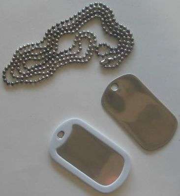 White Dog Tags FREE ENGRAVING