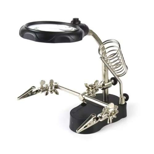 Welding Third Hand Help Stand Iron Magnifying Tool Hand Magnifying Glass Holder