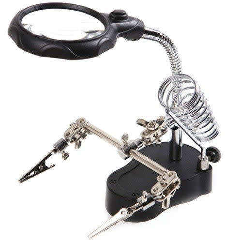 Welding Third Hand Help Stand Iron Magnifying Tool Hand Magnifying Glass Holder