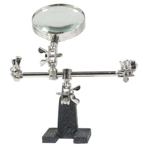 Welding Third Hand Help Stand Iron Magnifying Tool Hand Magnifying Glass Holder