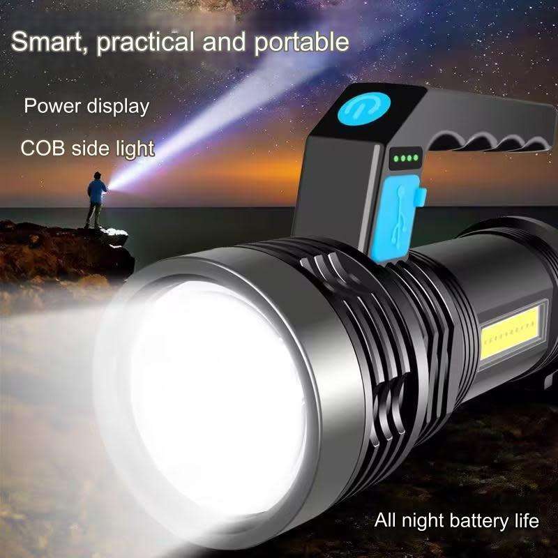 Rechargeable LED Spotlight for Camping Walking Dogs Outdoor Flashlights Household Searchlight