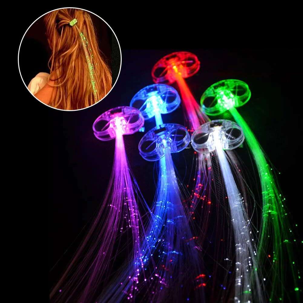 1PCS Colorful Butterfly Wig Braids LED Light Glow Glitter Braid Clip Hair Accessories