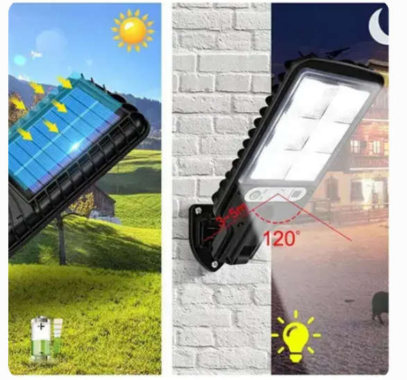 Outdoor Garden 108COB Wall Mounted Motion Sensor Light Solar Street Light