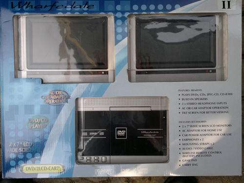 WHARFDALE DVD/CD HEADREST PLAYER SET; 2 X 7" LCD SCREENS