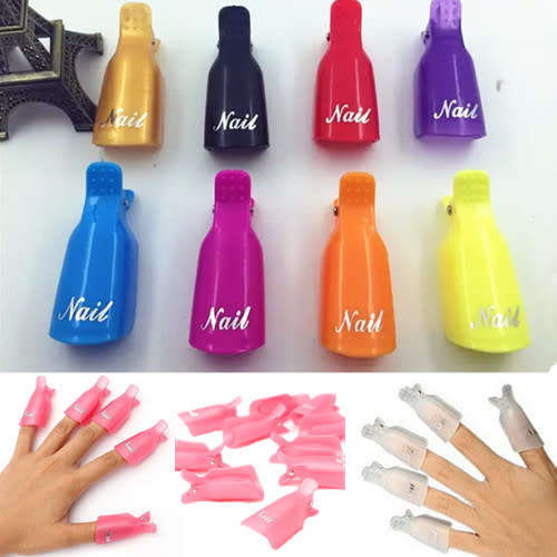 10 PCS Soak Off UV Gel Clip Cap