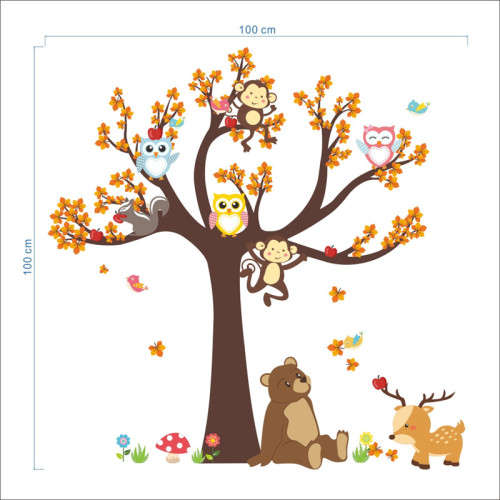 Vinyl Wall Art - Fall Animals Decal