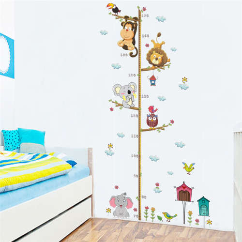 Vinyl Wall Art - Animals Height Chart Decal