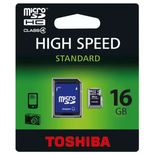 Toshiba 16Gb Micro Sd + Adaptor Micro Sd Card