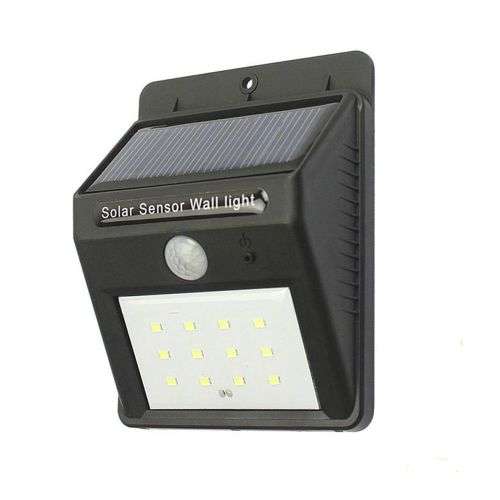 Solar Powered LED Wall Light- White Light