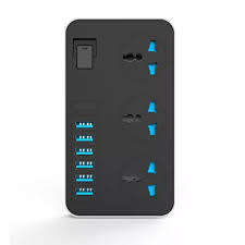 TB-T09 3.1A Power Socket Extension With 3 AC Sockets & 6 USB Ports