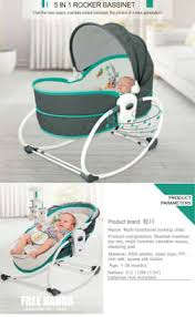 5 In 1 Newborn Baby Rocker Bassinet Bouncer Toddler Music Chair With Toy