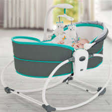 5 In 1 Newborn Baby Rocker Bassinet Bouncer Toddler Music Chair With Toy