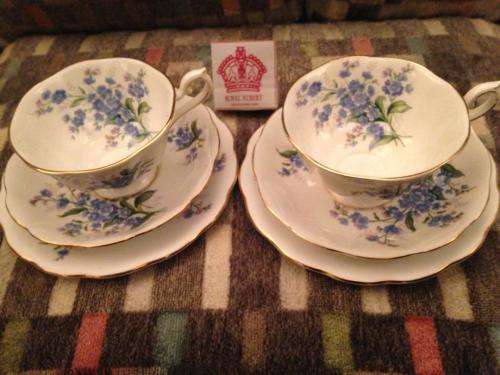ROYAL ALBERT TEA FOR TWO--FORGET ME NOT BLUE