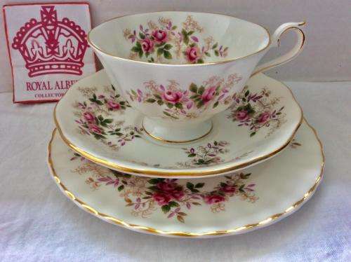 ROYAL ALBERT LAVENDER ROSES TRIO WITH AVON SHAPED CUP
