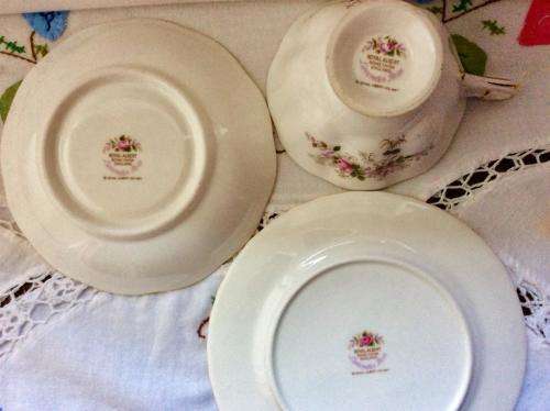 ROYAL ALBERT LAVENDER ROSES TRIO WITH AVON SHAPED CUP