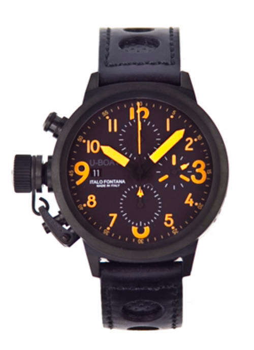 U-Boat Flightdeck, Black PVD with Orange Markers-50mm