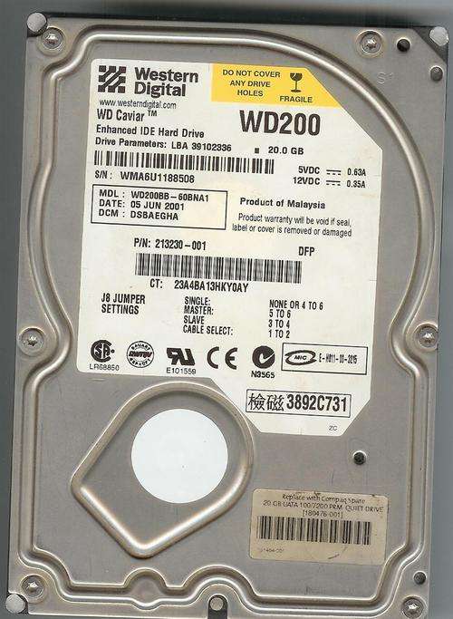 20 GIG IDE Western Digital Hard Drive