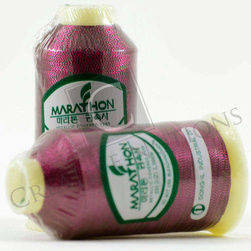 Marathon Dark Pink & Black Metallic Embroidery Thread (1000m): #3014