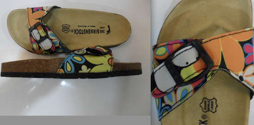 WOMENS FASHIONABLE BIRKENSTOCK FLORAL DESIGN SANDALS/CLOGS, FREE POSTAGE!